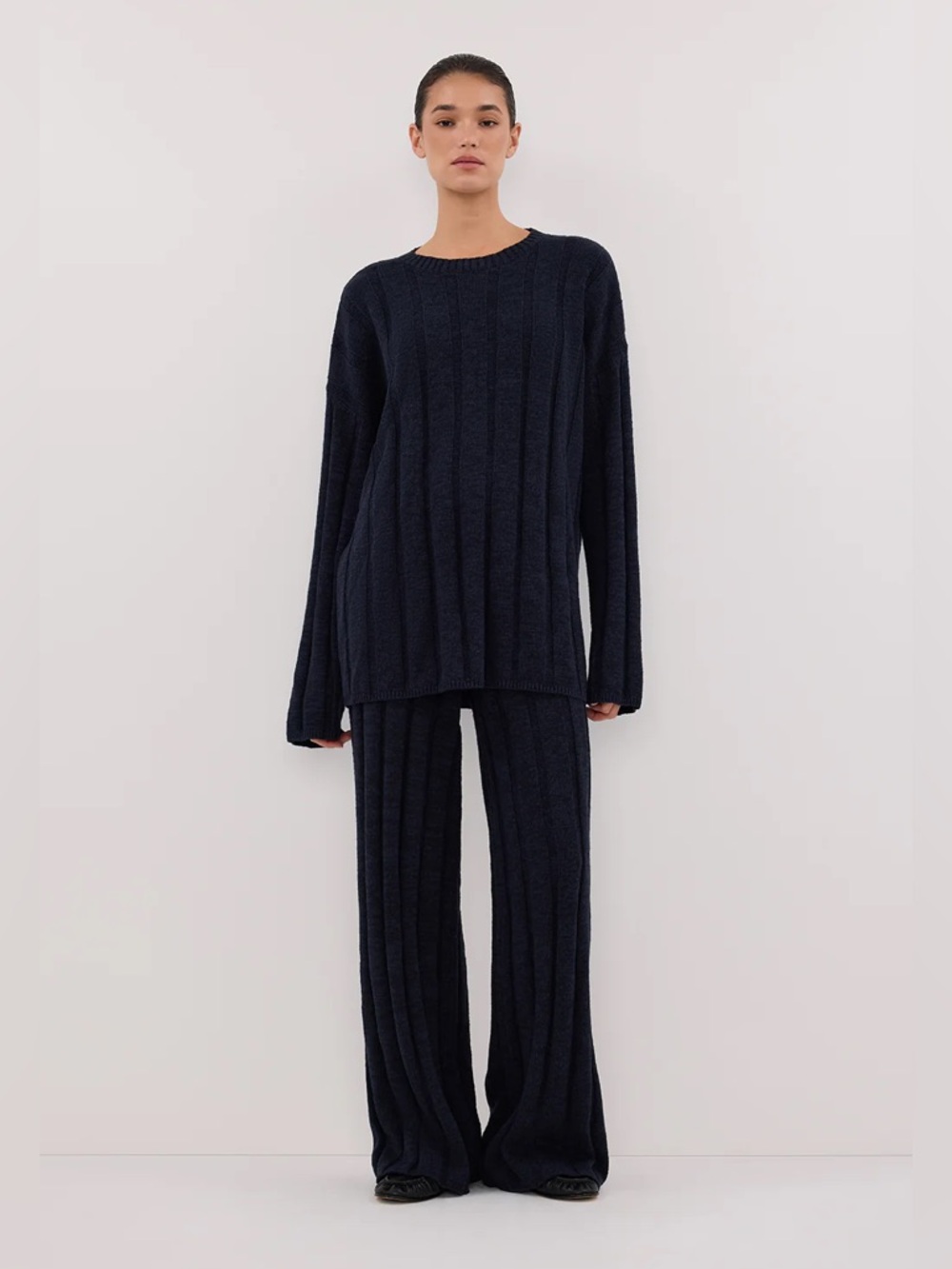 DISSH Jazz Indigo Crew Neck Knit Top Sweater Size Large
